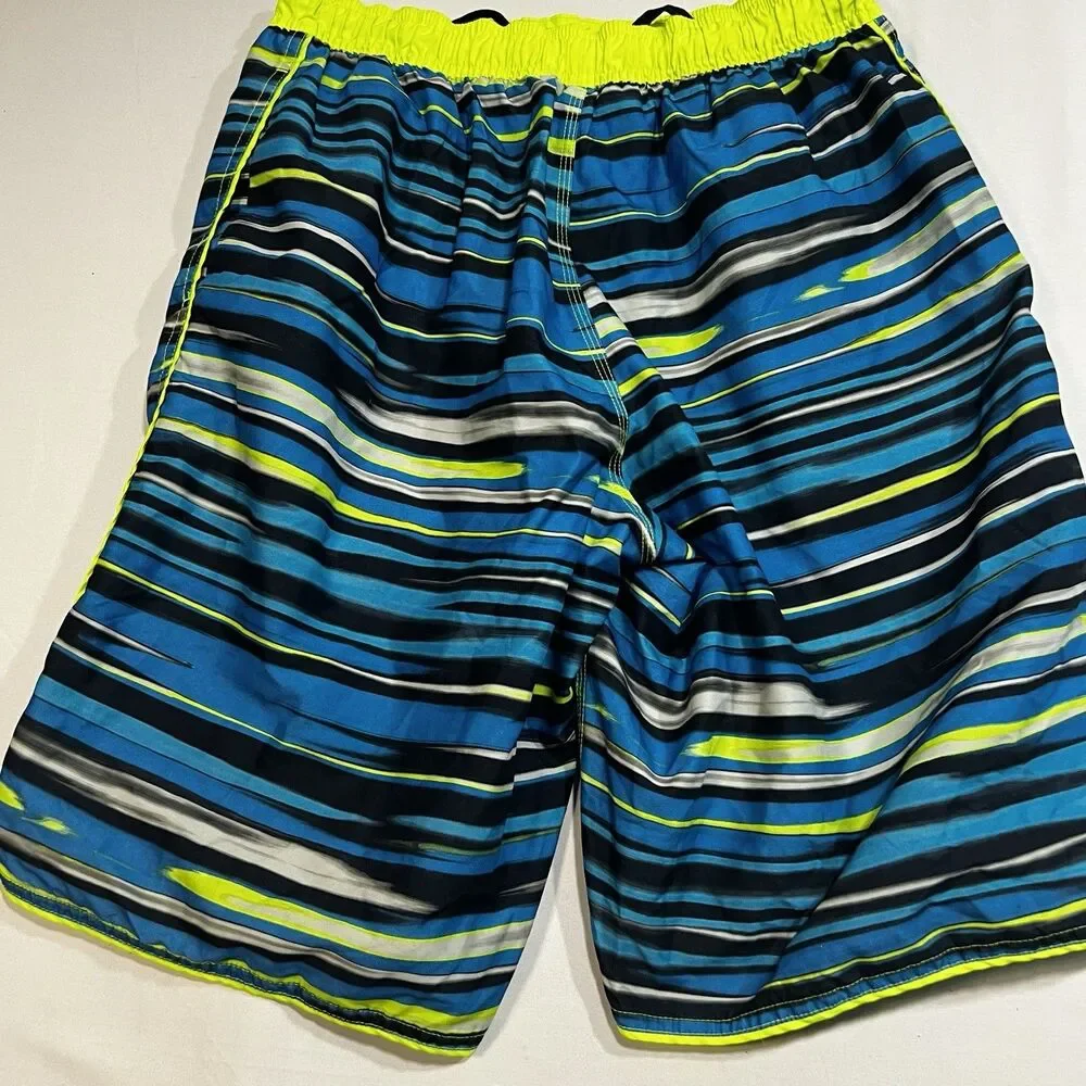 Nike Mens Swim Trunks Shorts Size M Medium Neon Green Volts Mesh Lined Pockets